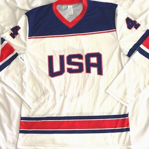 Team USA Sportswear Olympic Hockey Jersey  #4 Size Large